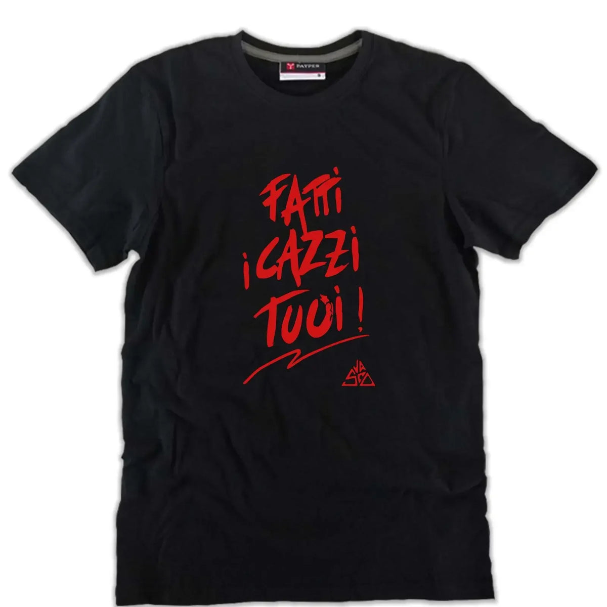 T-shirt nera GALESPORT con frase ironica in stile rock