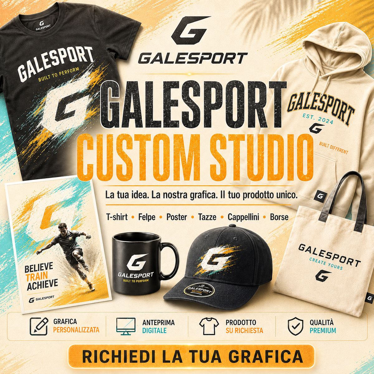 Grafica personalizzata GALESPORT Custom Studio T-shirt felpe tazze
