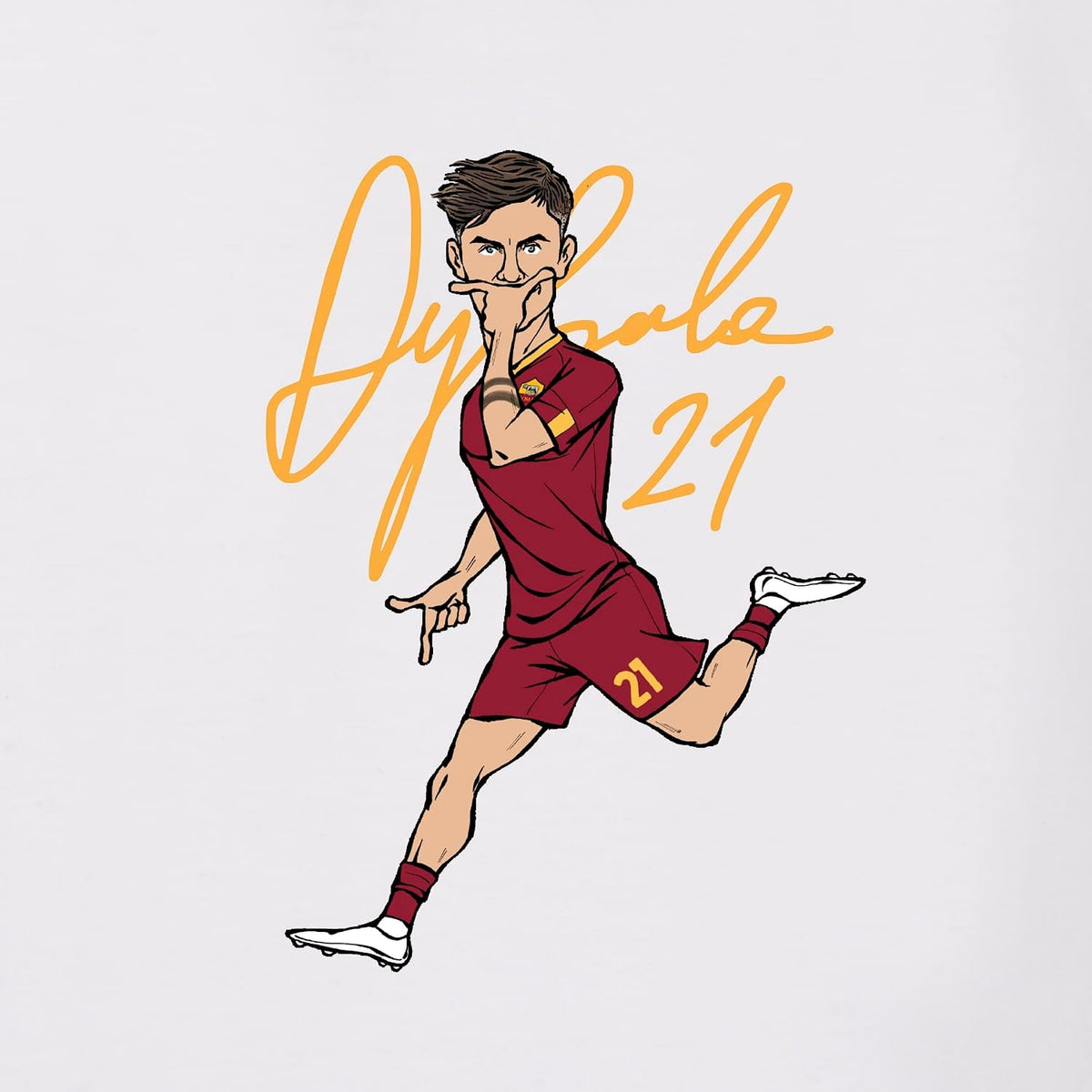 Dybala 21 T-shirt tifoso Roma – dettaglio stampa
