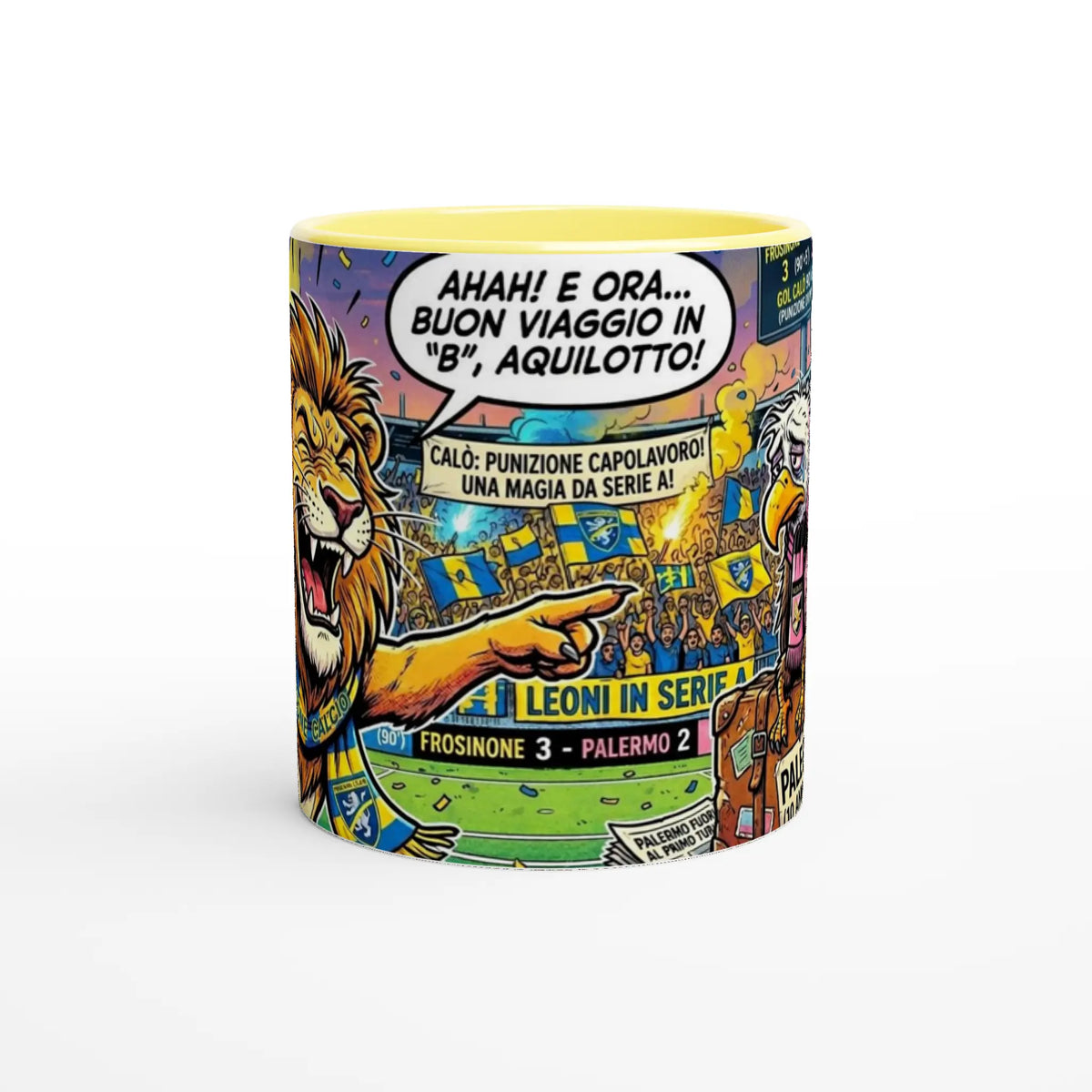 Tazza Frosinone GALESPORT – grafica ironica da stadio, dettaglio prodotto