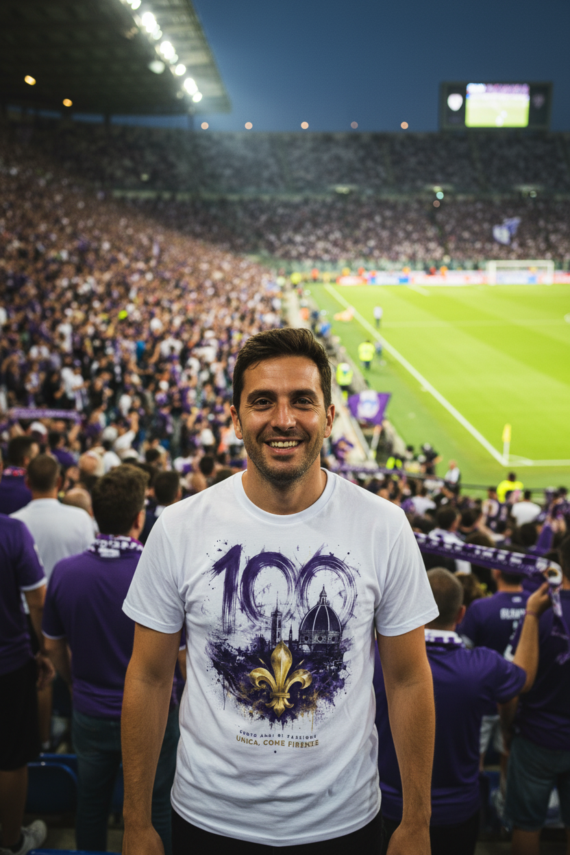 T-shirt streetwear Firenze 100 GALESPORT – dettaglio prodotto viola