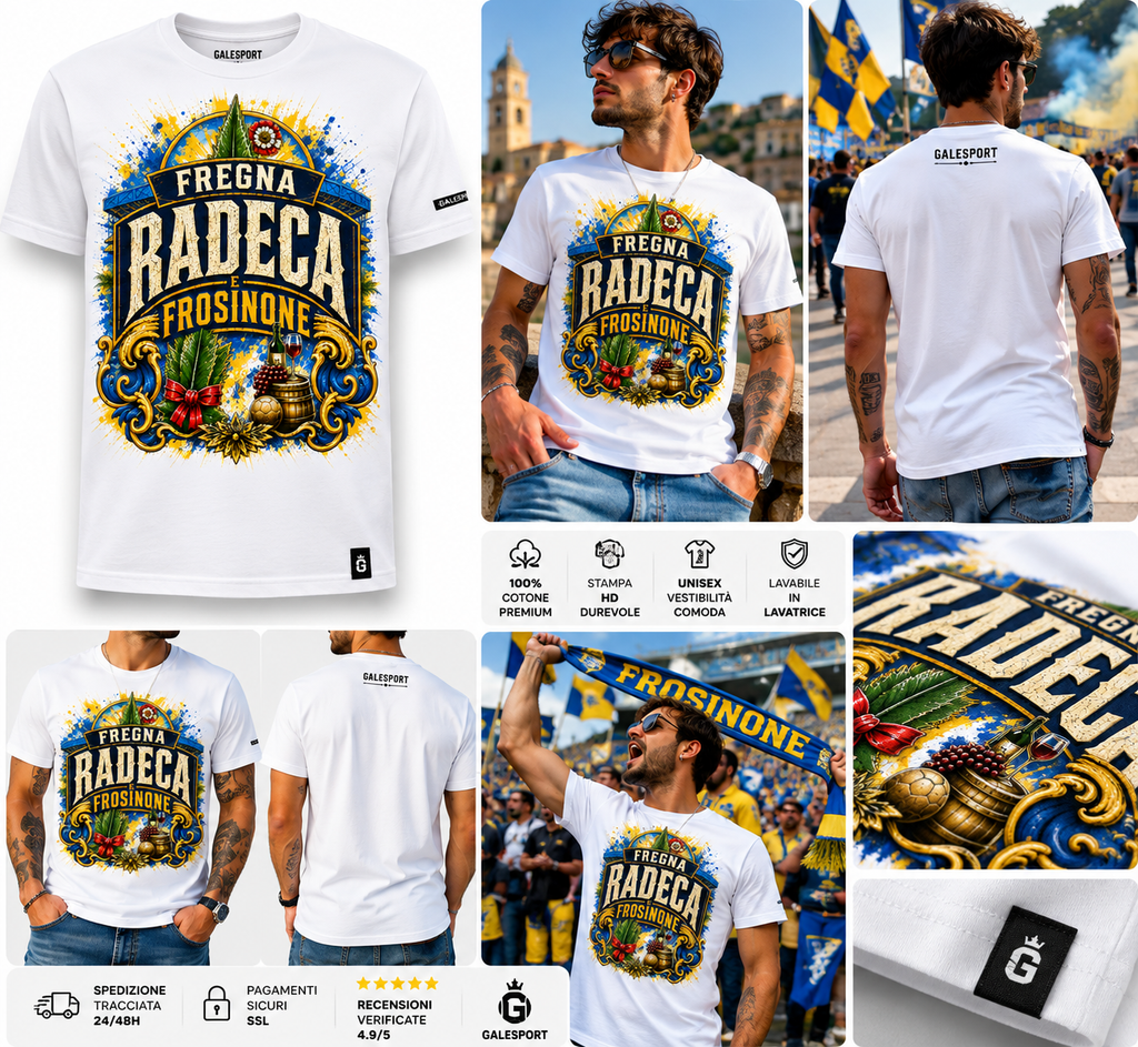T-shirt Fregna Radeca e Frosinone GALESPORT – cultura ciociara gialloblù