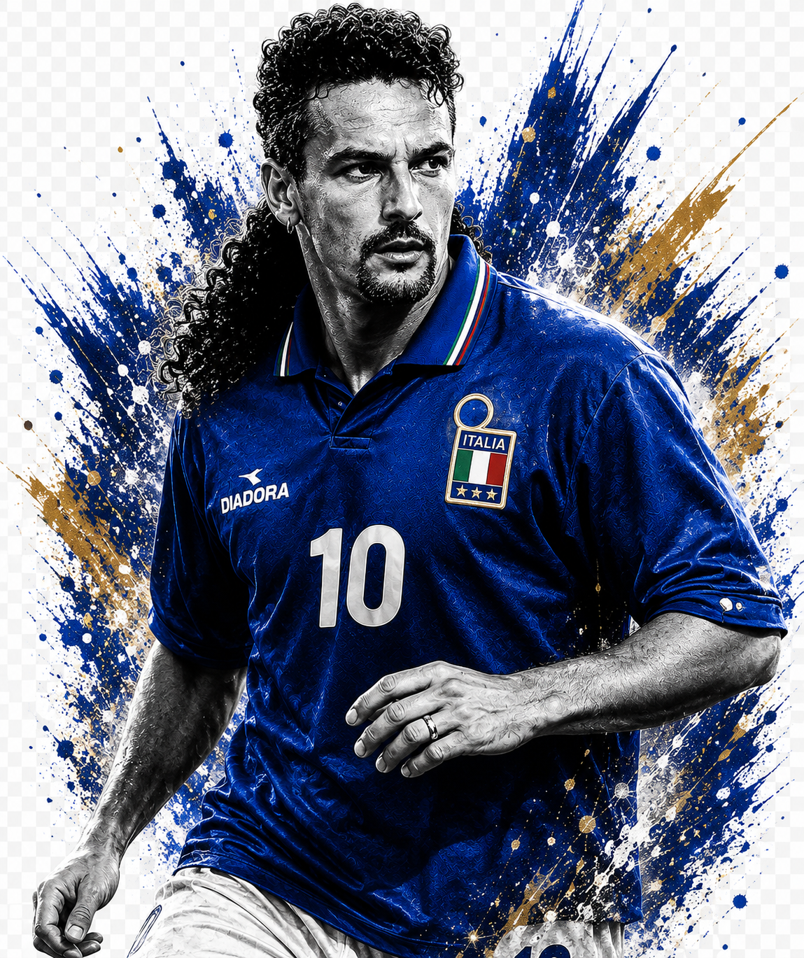 Roberto Baggio – T-shirt calcio Icone da Stadio GALESPORT