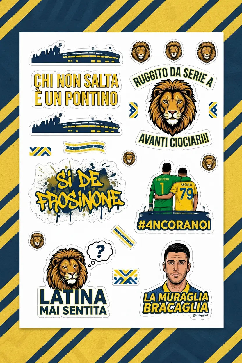 Sticker Pack Frosinone GALESPORT – adesivi gialloblù personalizzabili