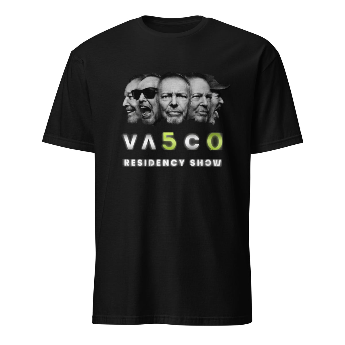 T-shirt Rock Unisex VASCO 50 GALESPORT EDITION – mockup frontale nero