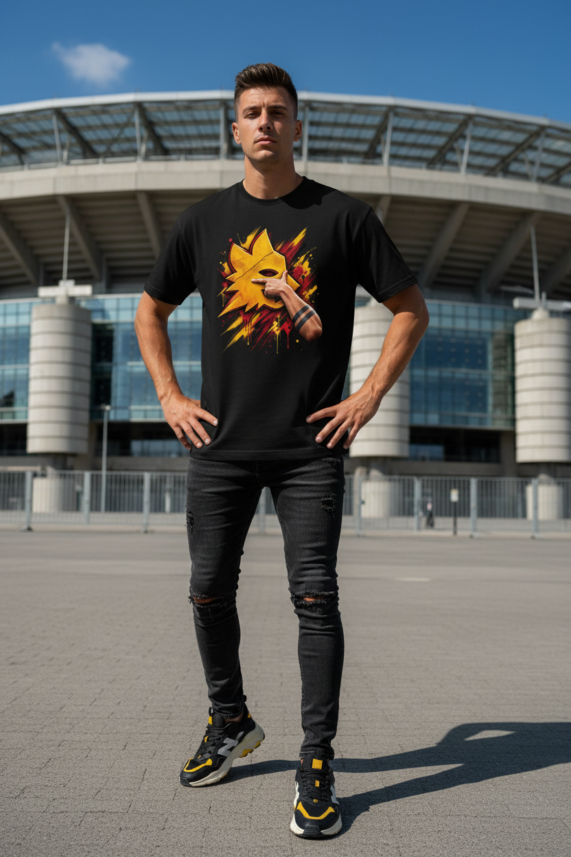 T-shirt Roma Lupa e Dybala Mask nera – dettaglio prodotto GALESPORT