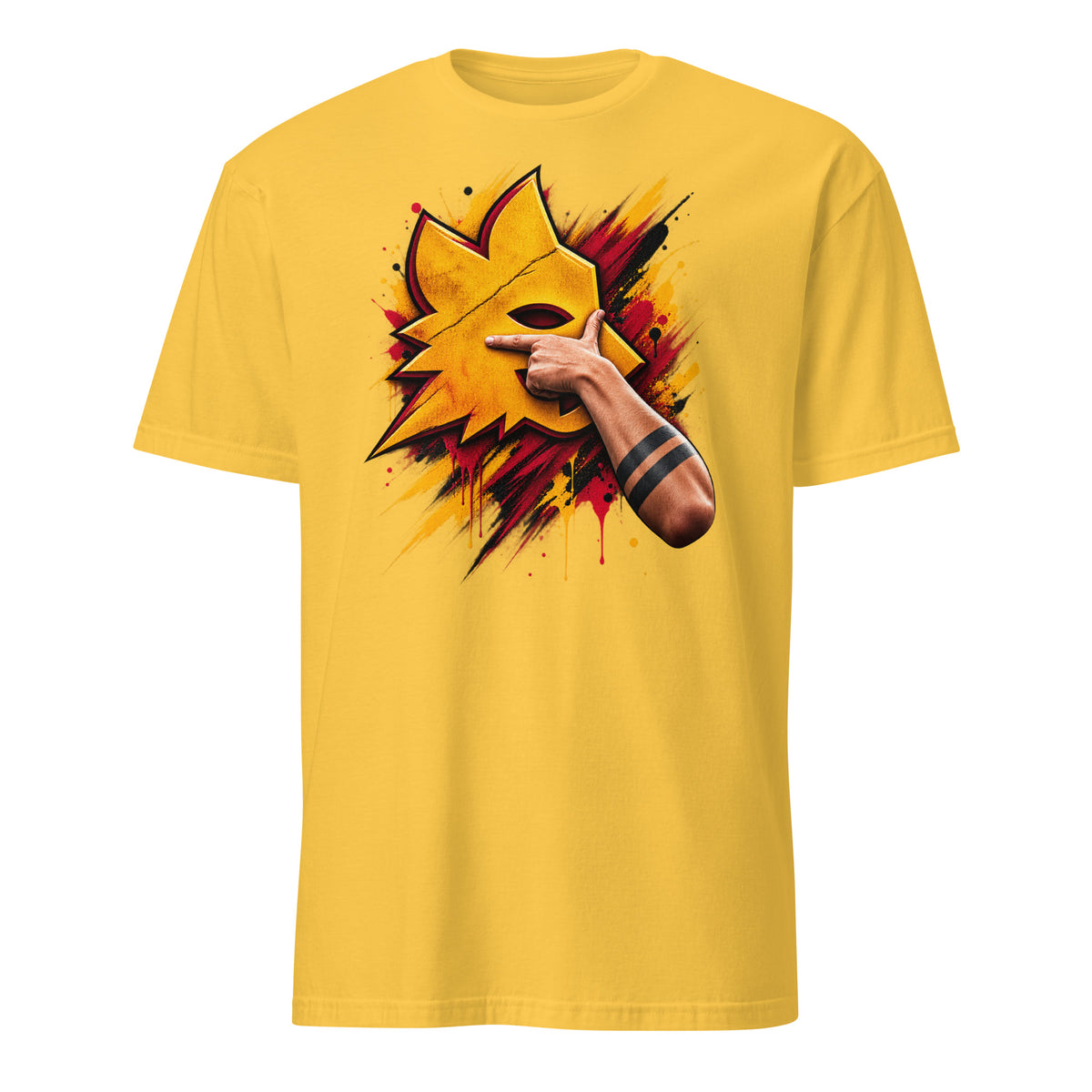 T-shirt Roma Lupa e Dybala Mask gialla – mockup frontale GALESPORT