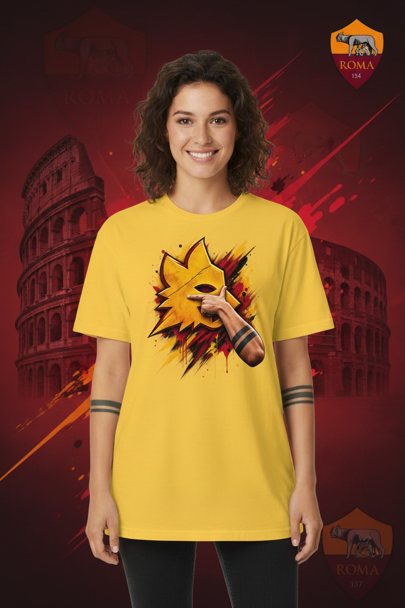 T-shirt Roma Lupa e Dybala Mask gialla – dettaglio prodotto GALESPORT