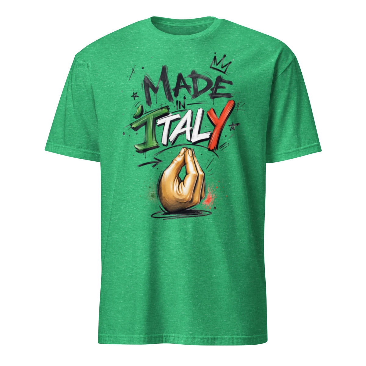 T-shirt Made in Italy GALESPORT verde Irish Heather – vista frontale