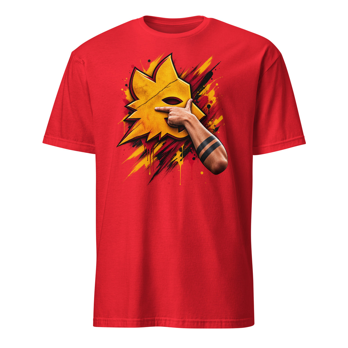 T-shirt Roma Lupa e Dybala Mask rossa – mockup frontale GALESPORT