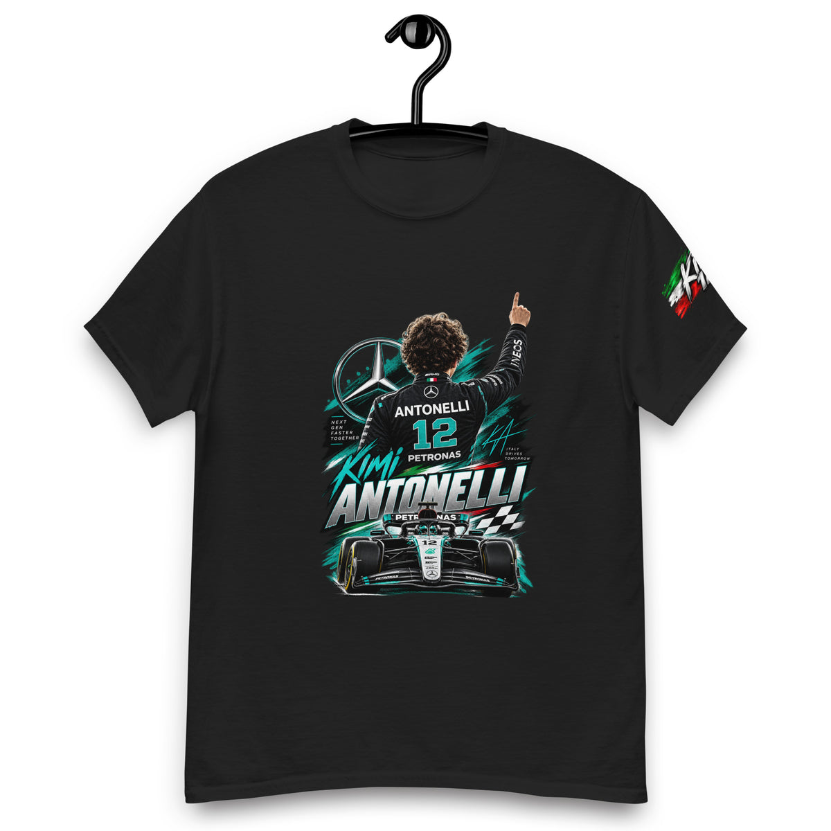 T-Shirt motorsport Racing 12 – dettaglio grafica frontale