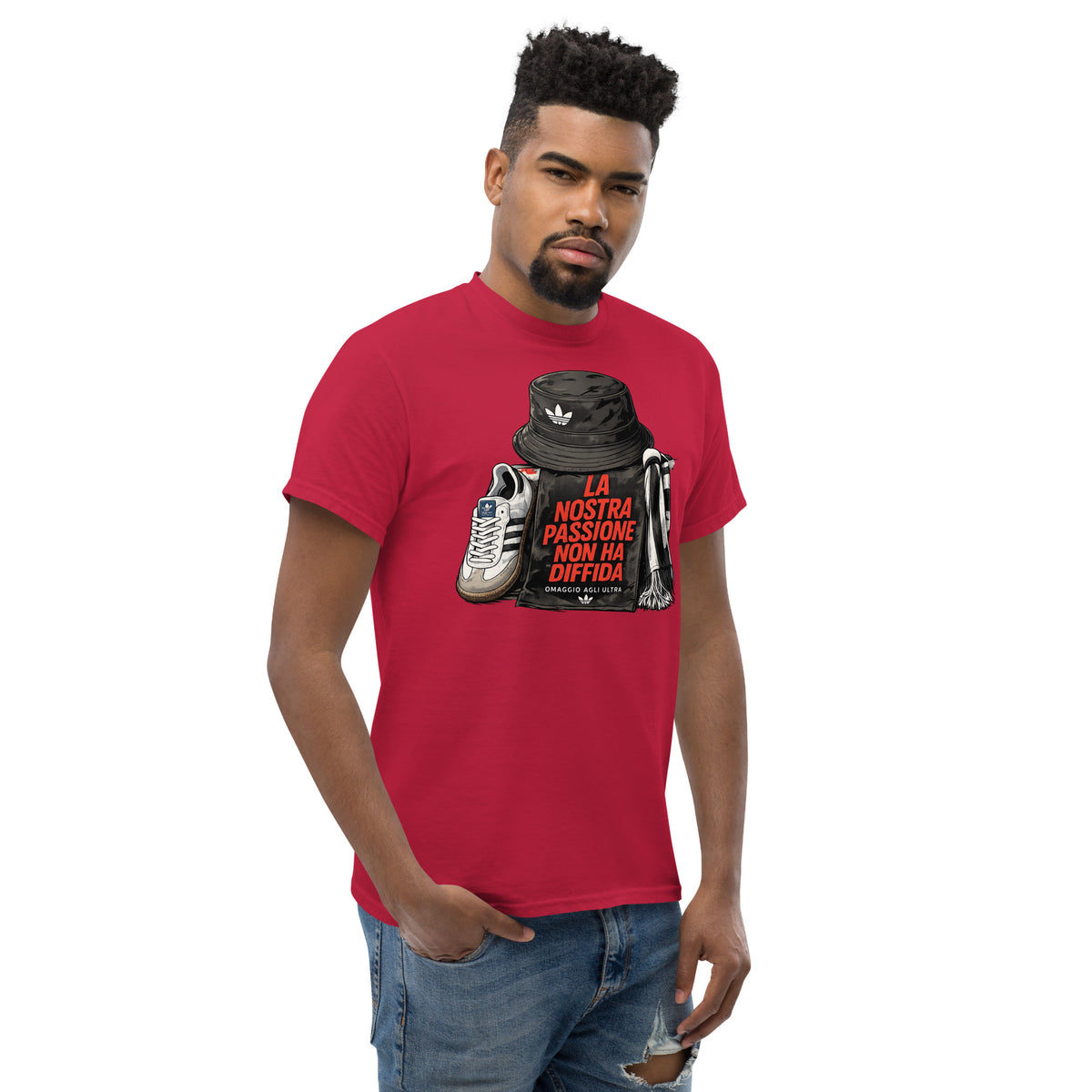 T-shirt Ultras La Nostra Passione Non Ha Diffida GALESPORT – rosso cardinal, vista tre quarti destra