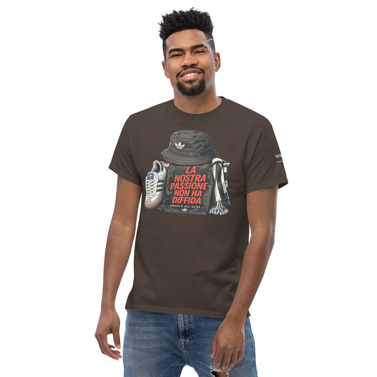 T-shirt Ultras La Nostra Passione Non Ha Diffida GALESPORT – marrone scuro, vista frontale