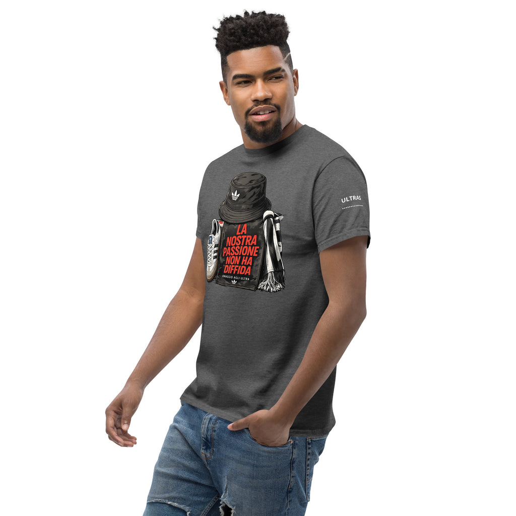 T-shirt Ultras La Nostra Passione Non Ha Diffida GALESPORT – grigio scuro mélange, vista tre quarti sinistra