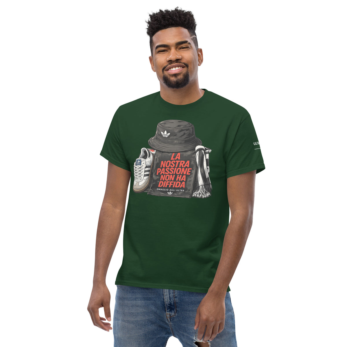 T-shirt Ultras La Nostra Passione Non Ha Diffida GALESPORT – verde bosco, vista frontale