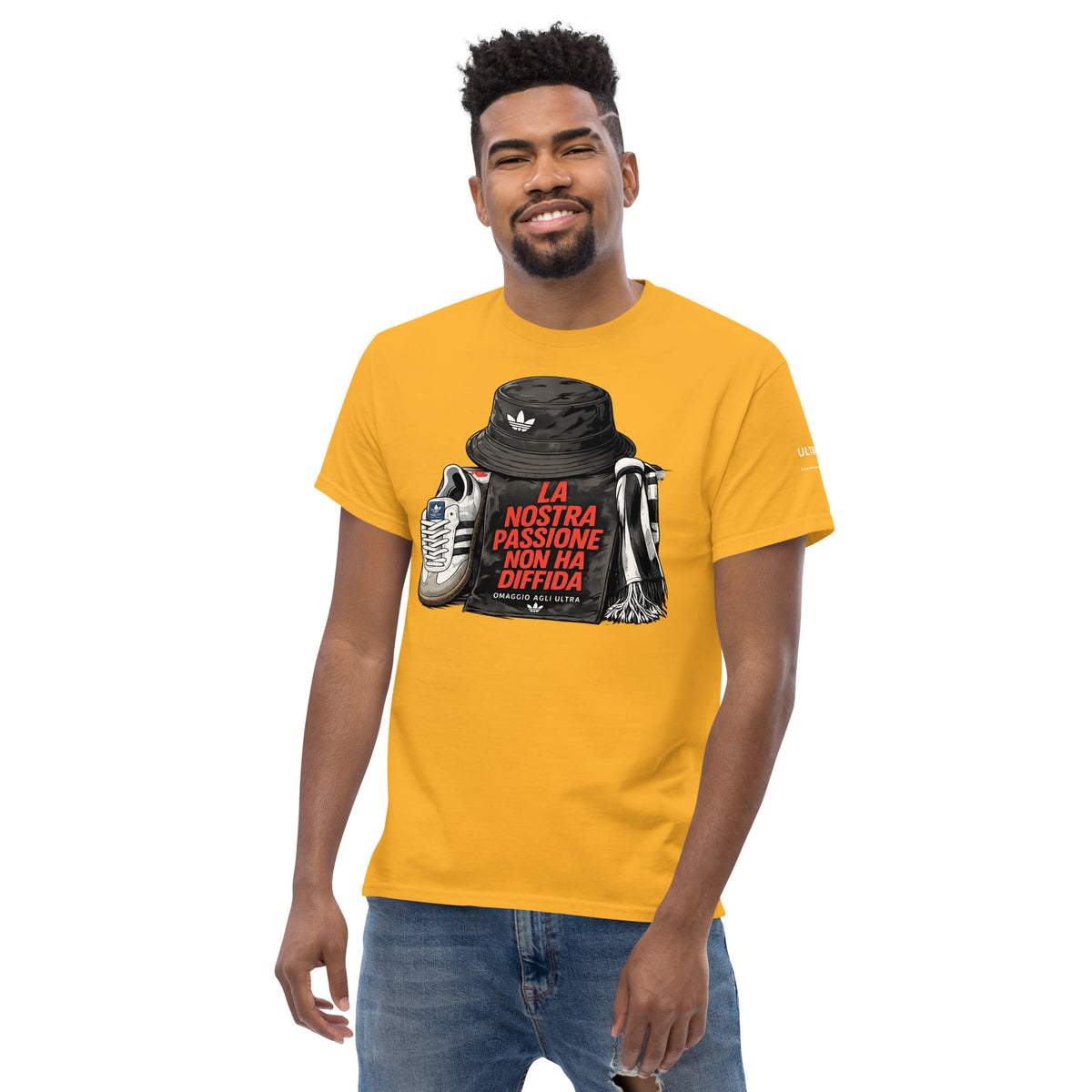 T-shirt Ultras La Nostra Passione Non Ha Diffida GALESPORT – oro, vista frontale