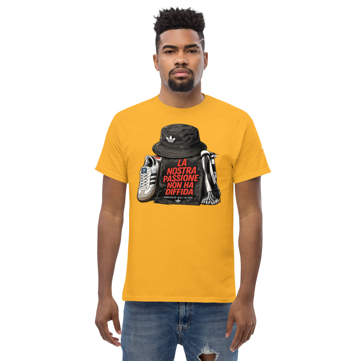 T-shirt Ultras La Nostra Passione Non Ha Diffida GALESPORT – oro, vista frontale