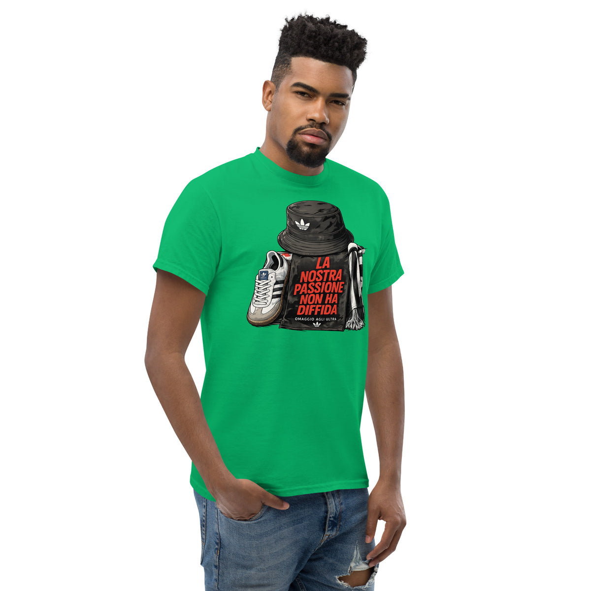 T-shirt Ultras La Nostra Passione Non Ha Diffida GALESPORT – verde irlandese, vista tre quarti destra
