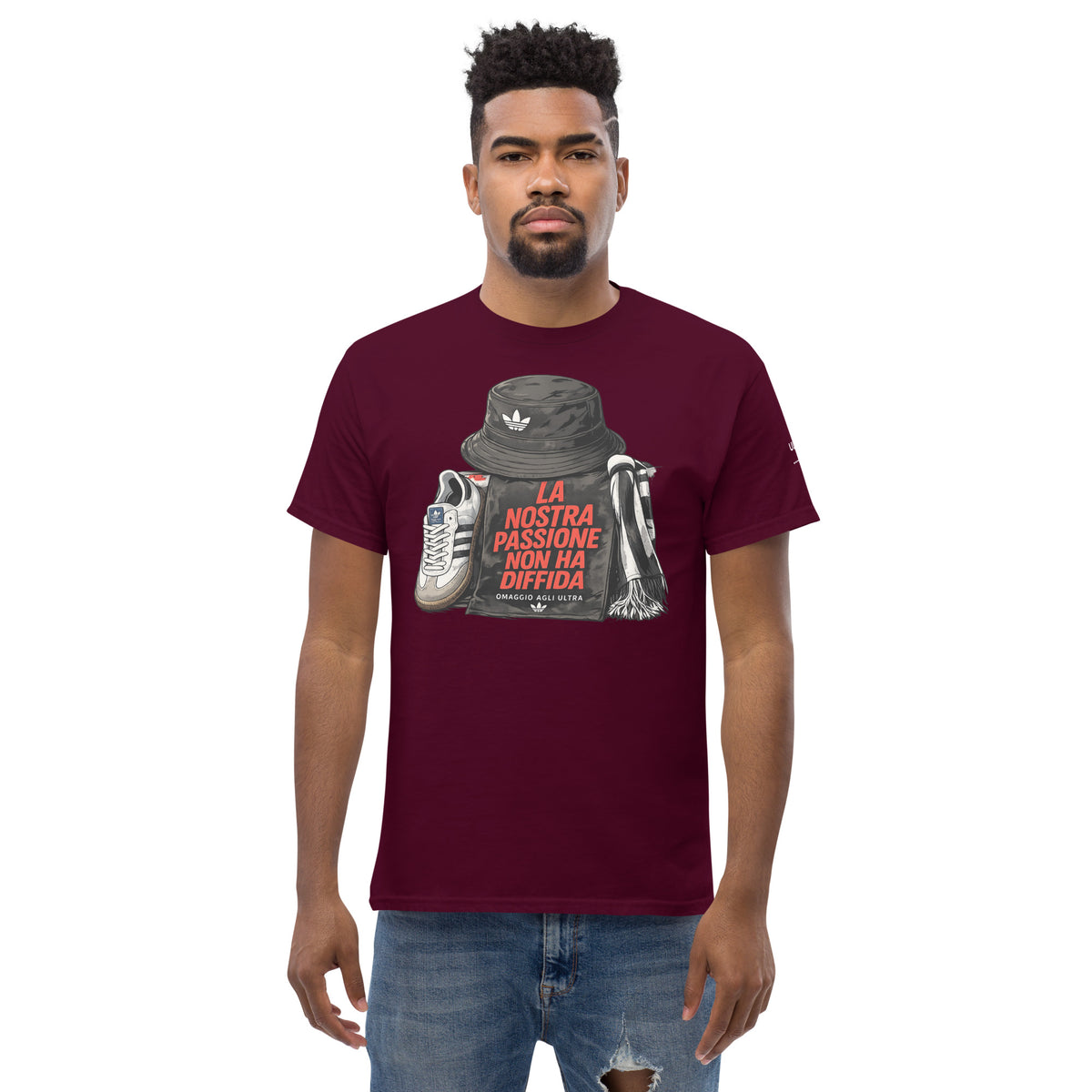 T-shirt Ultras La Nostra Passione Non Ha Diffida GALESPORT – bordeaux, vista frontale