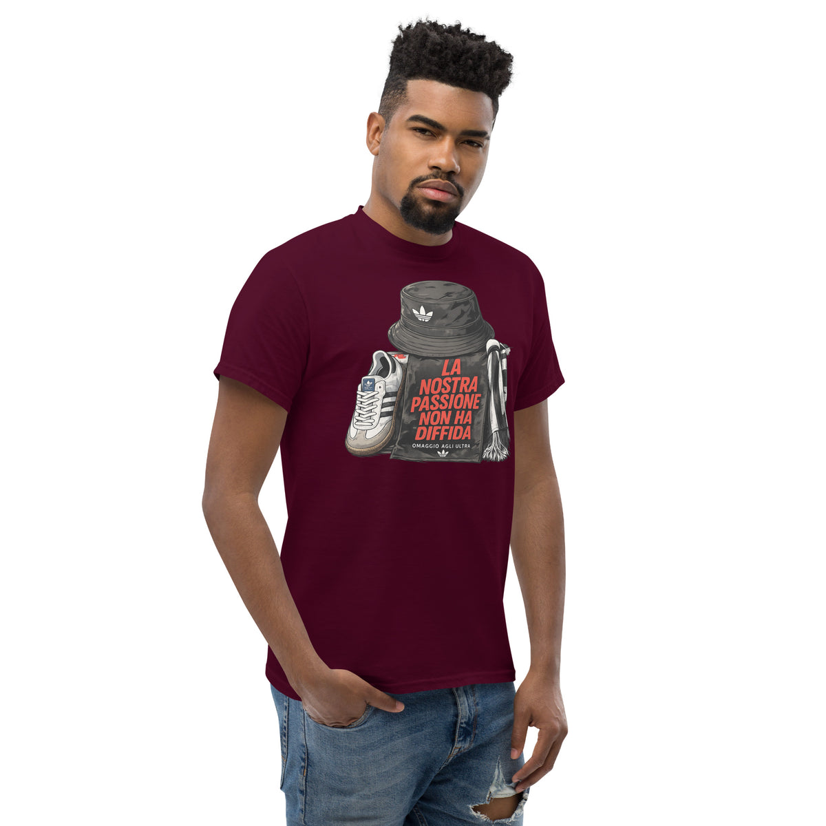 T-shirt Ultras La Nostra Passione Non Ha Diffida GALESPORT – bordeaux, vista tre quarti destra