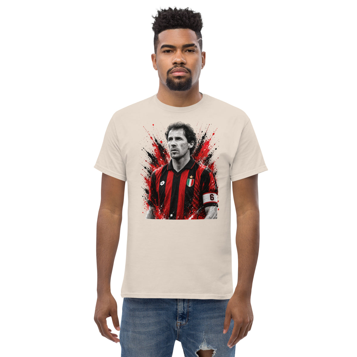 T-shirt Franco Baresi GALESPORT color naturale – vista frontale