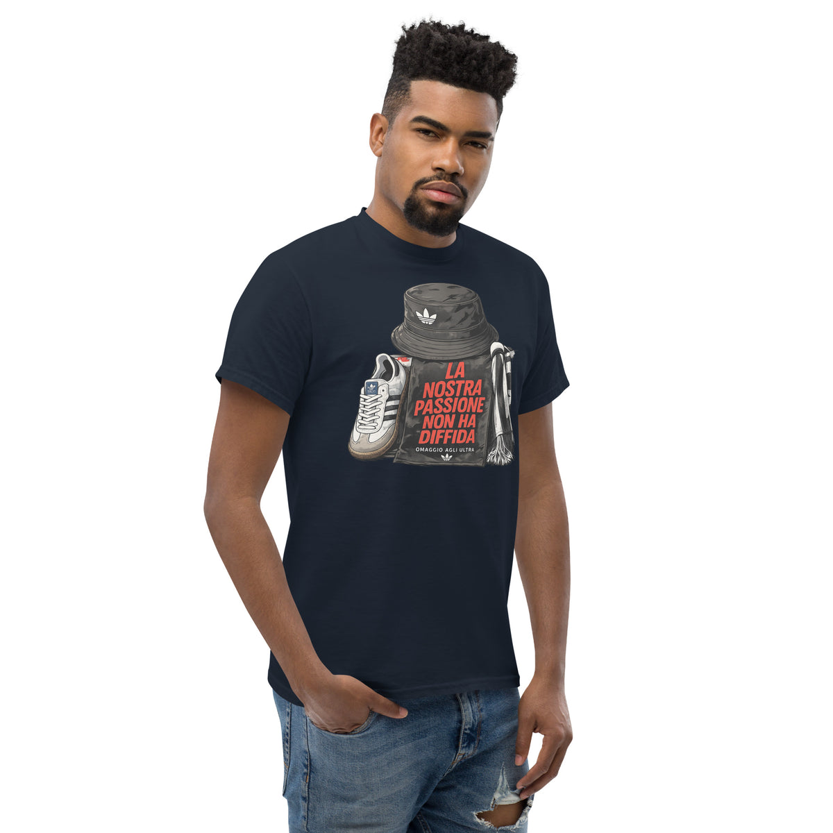 T-shirt Ultras La Nostra Passione Non Ha Diffida GALESPORT – blu navy, vista tre quarti destra