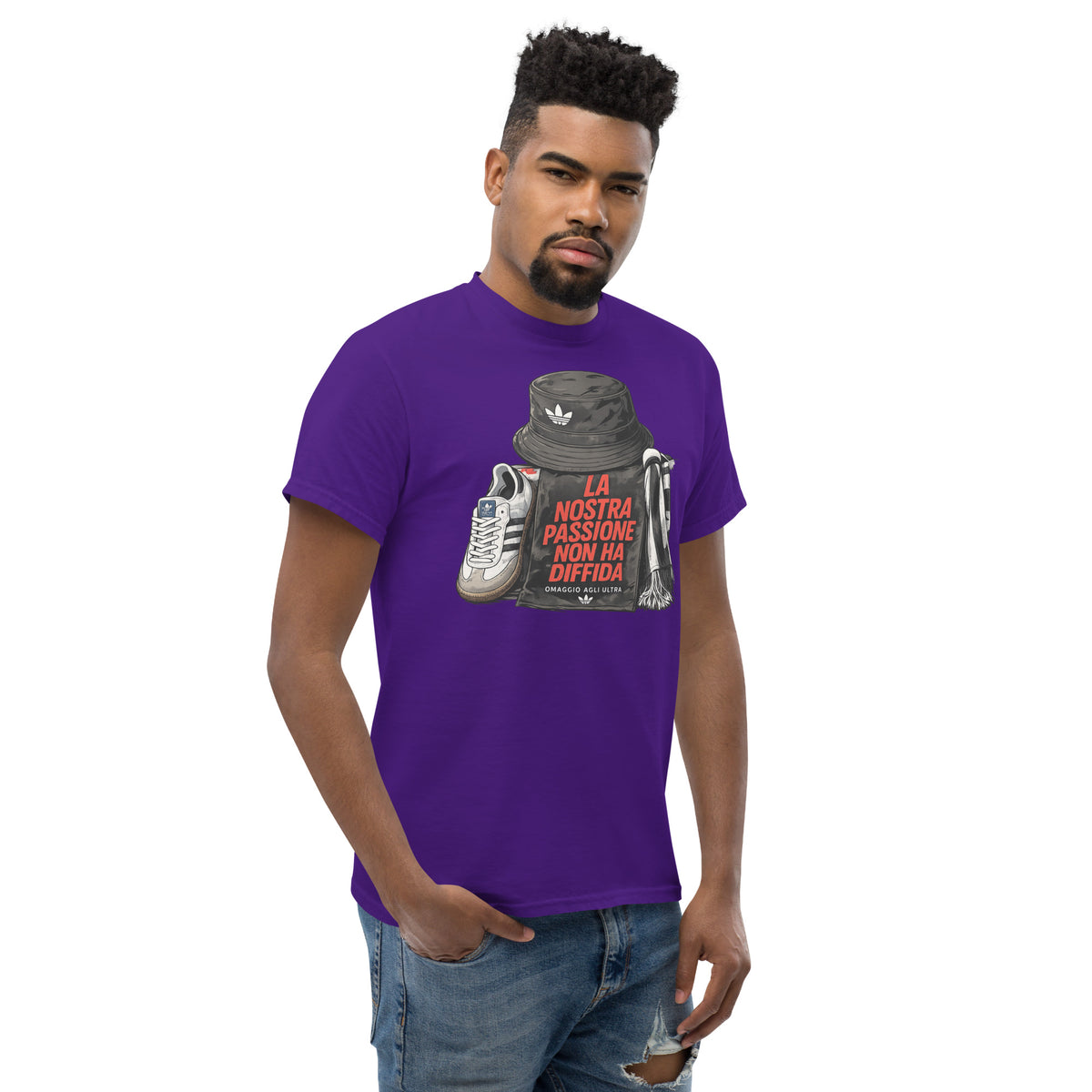 T-shirt Ultras La Nostra Passione Non Ha Diffida GALESPORT – viola, vista tre quarti destra
