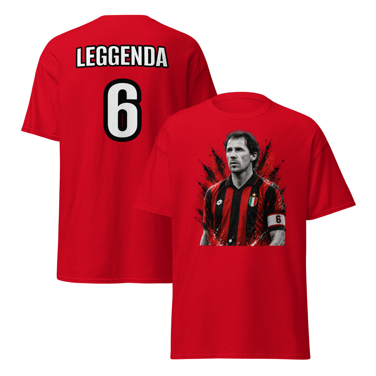 T-shirt Franco Baresi GALESPORT rossa – fronte e retro