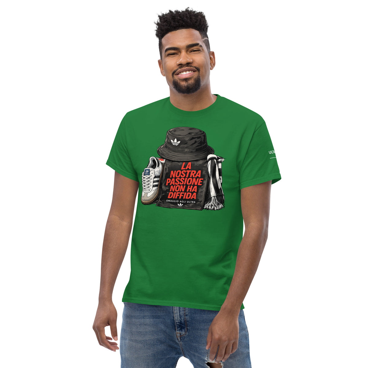 T-shirt Ultras La Nostra Passione Non Ha Diffida GALESPORT – verde turf, vista frontale