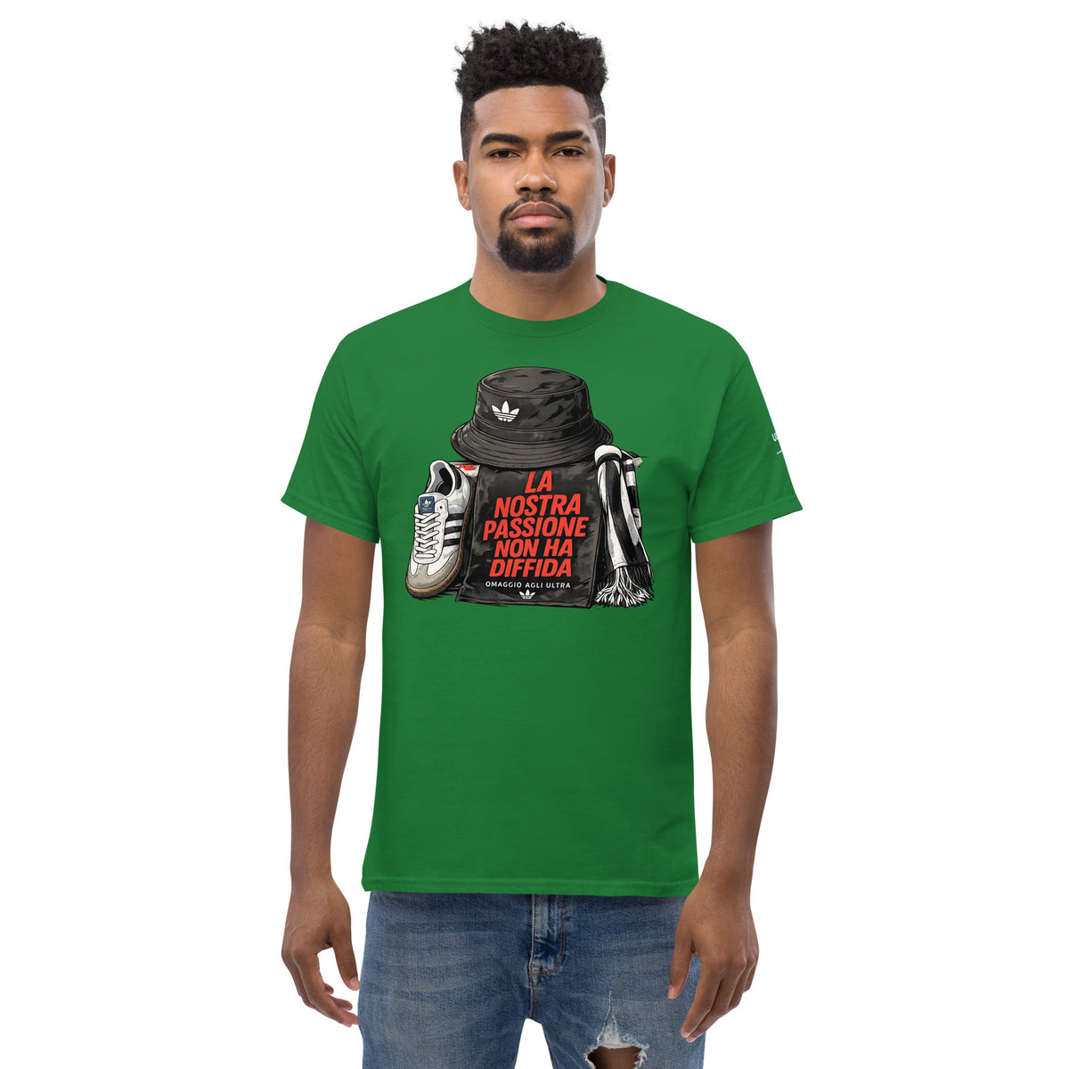 T-shirt Ultras La Nostra Passione Non Ha Diffida GALESPORT – verde turf, vista frontale
