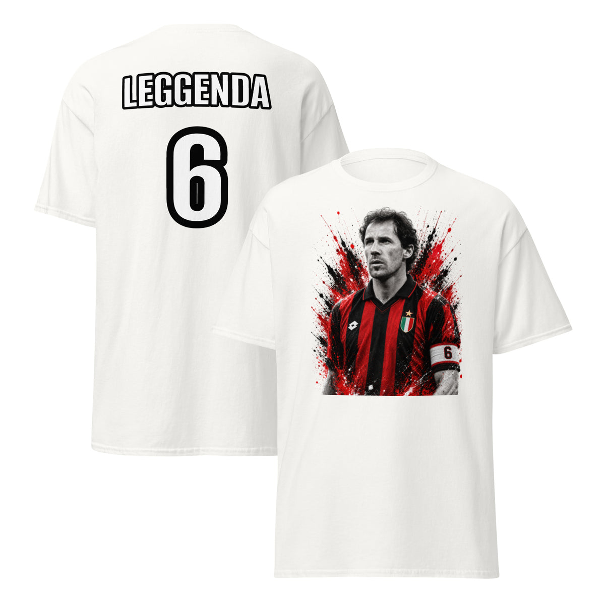 T-shirt Franco Baresi GALESPORT bianca – fronte e retro