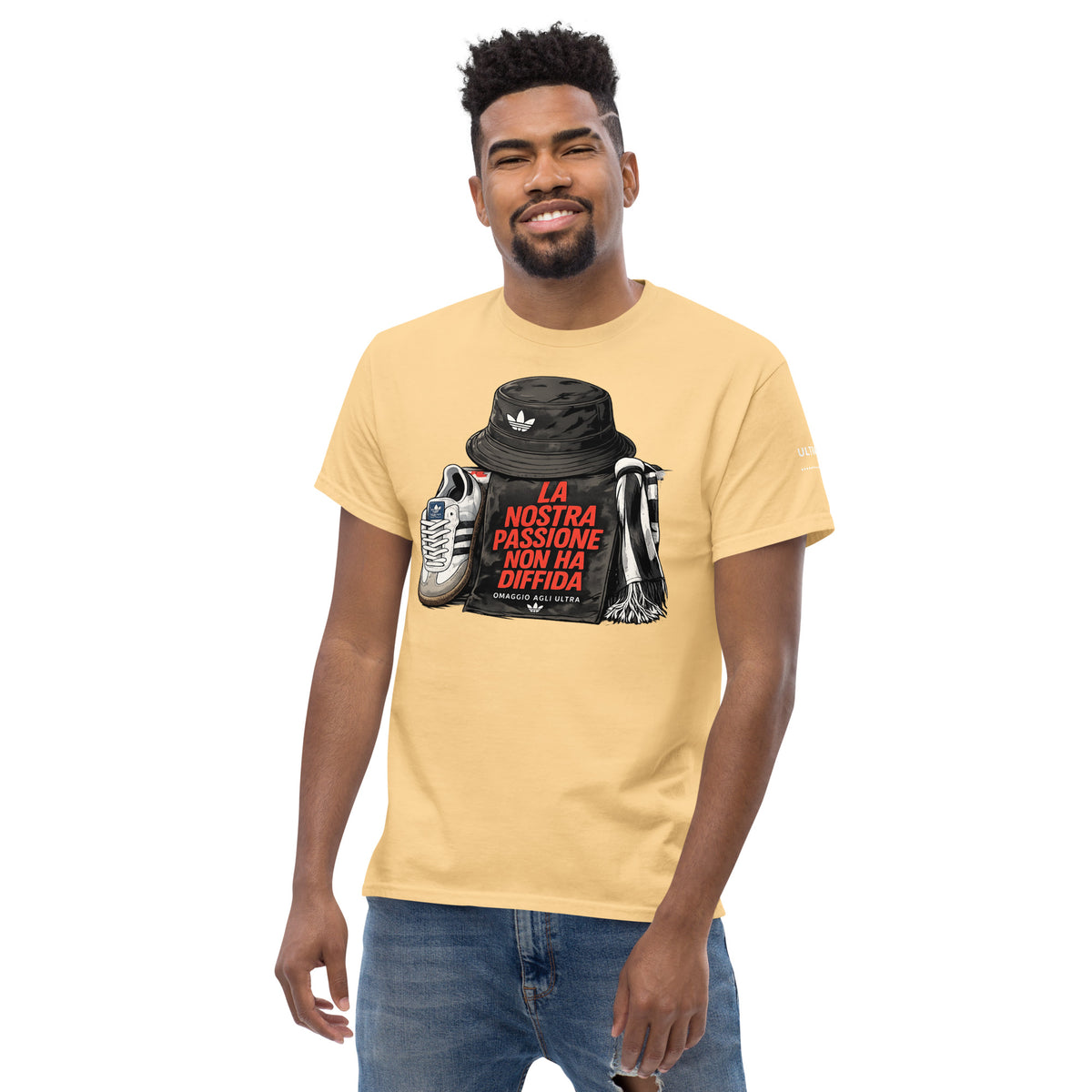 T-shirt Ultras La Nostra Passione Non Ha Diffida GALESPORT – giallo chiaro, vista frontale