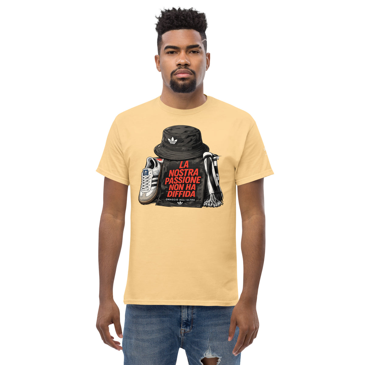 T-shirt Ultras La Nostra Passione Non Ha Diffida GALESPORT – giallo chiaro, vista frontale