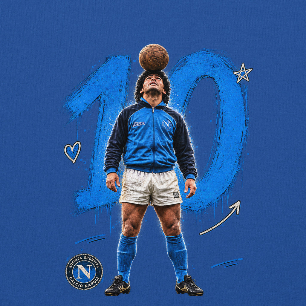Felpa Napoli 100 Maradona blu royal – vista posteriore | GALESPORT