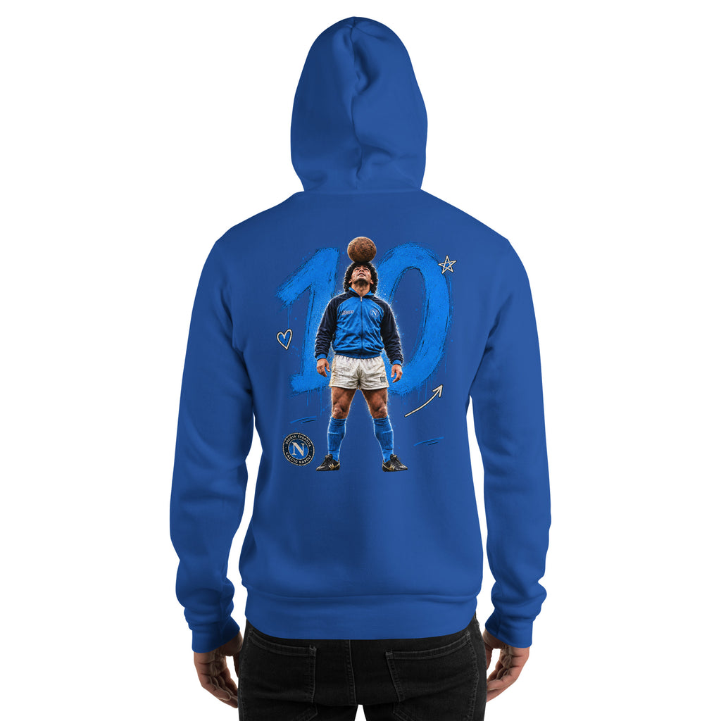 Felpa Napoli 100 Maradona blu royal – retro grafica | GALESPORT